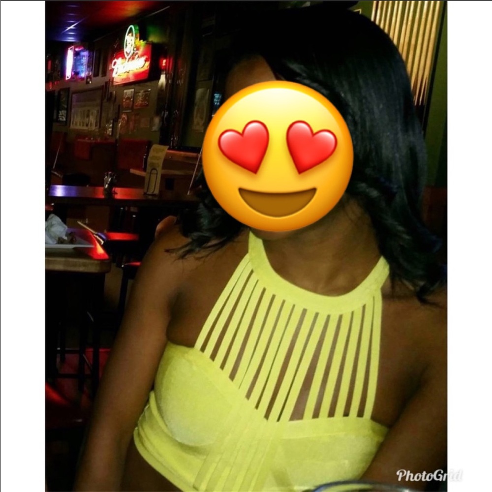 Yellow Bebe Crop Top